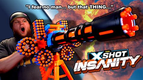 X-Shot Motorized Rage Fire MINIGUN is PURE INSANITY - YouTube