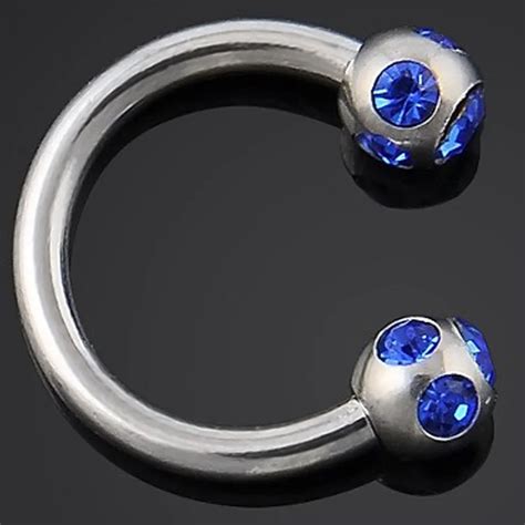 2017 Lip Piercing Jewelry Women Body Jewelry Labret Blue Crystal Nose ...