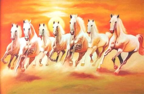 Buy 7 Horses Handmade Painting by Vaishali Goel. Code:ART_1638_13673 ...