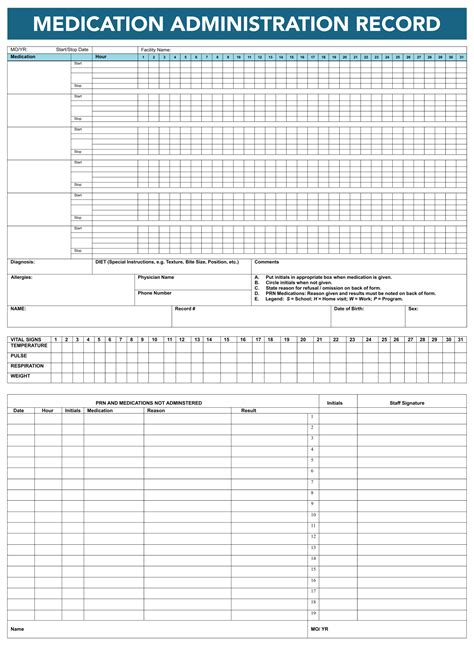 Medication Administration Record Printable