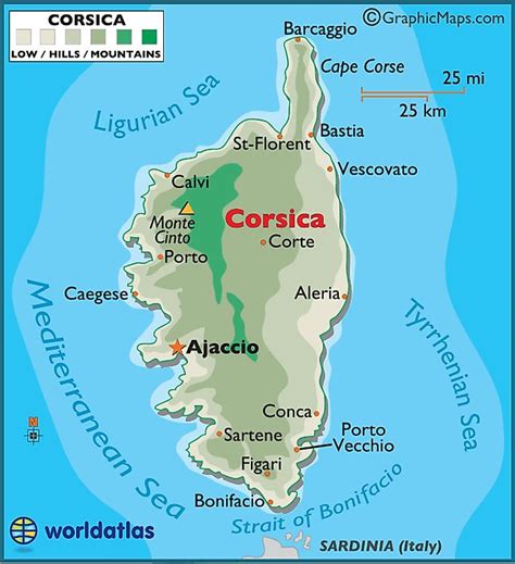 Corsica Large Color Map