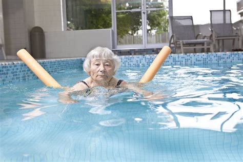 Senior Woman Aqua Fitness Stock Photography - Image: 21407892