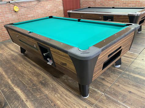 8′ Dynamo Walnut Used Coin Operated Pool Table | Used Coin Operated Bar ...