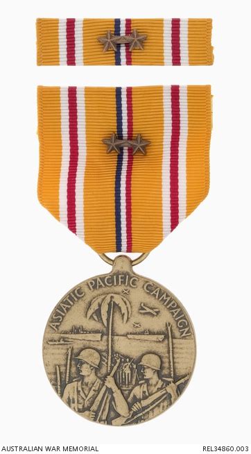 Asiatic-Pacific Campaign Medal with two bronze service stars and ribbon ...