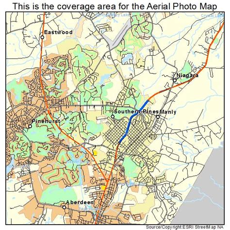 Aerial Photography Map of Southern Pines, NC North Carolina