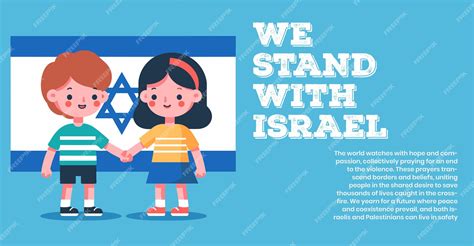 Premium Vector | I stand with israel war peace banner to support israel ...