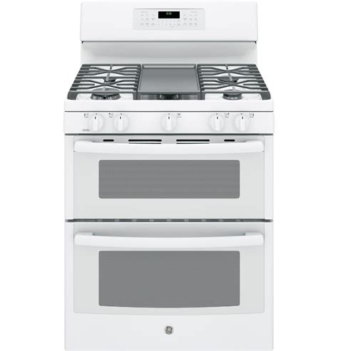 GE 30" White Double Oven Gas Range - JGB860DEJWW