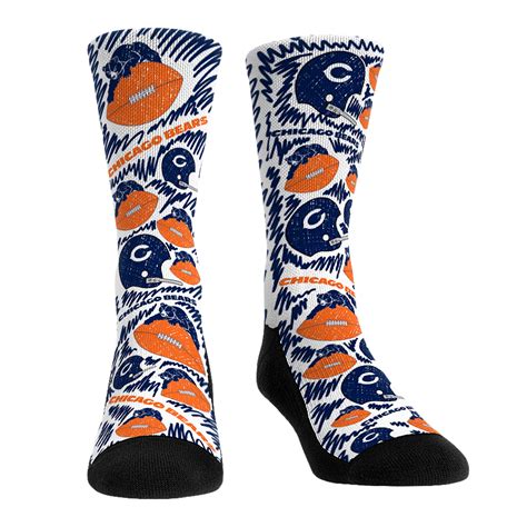 Chicago Bears Socks - Throwback Logo Sketch - NFL Socks - Rock 'Em Socks