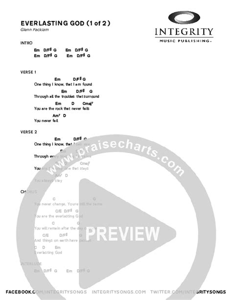 Everlasting God Chords PDF (Glenn Packiam) - PraiseCharts