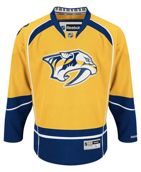 Lyst - Reebok Men's Nashville Predators Premier Jersey in Yellow for Men