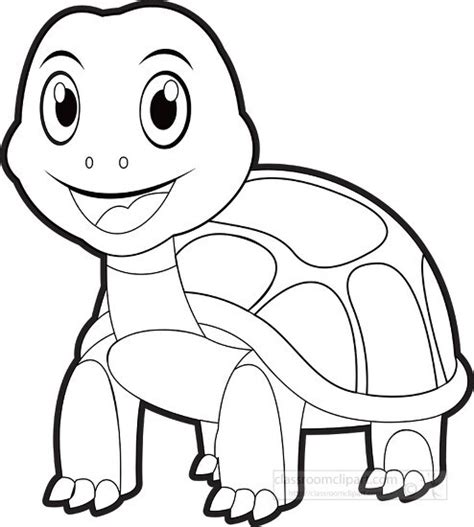 Turtle Clipart-tortoise black outline clipart