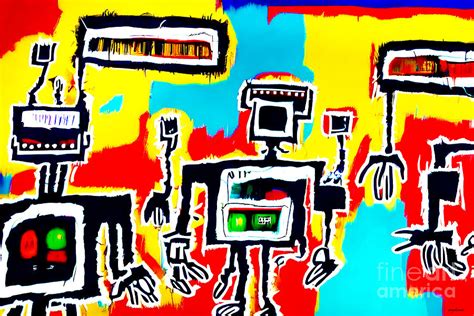 Robot Dance Party 20221112d v2 Mixed Media by Wingsdomain Art and ...