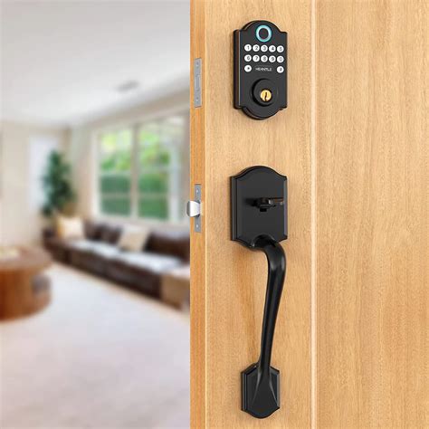 Keyless Entry Door Lock, Heantle Smart Locks for Front Door with Handle ...