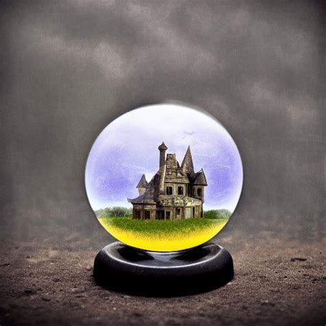 Fantasy Haunted House in a Crystal Ball · Creative Fabrica