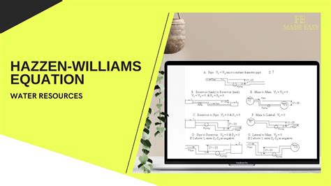 FE Review - Water Resources - Hazen-Williams Equation - YouTube