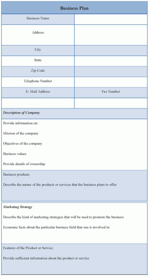 Business Plan Template sample, Format of Business Plan Template ...