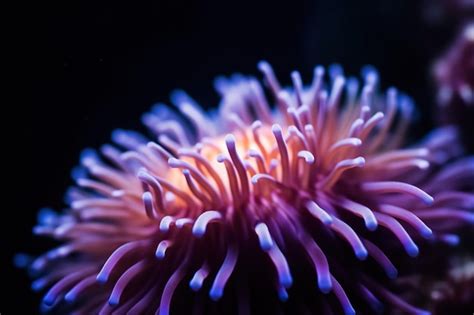 Premium AI Image | Sea anemone with blue texture color soft light