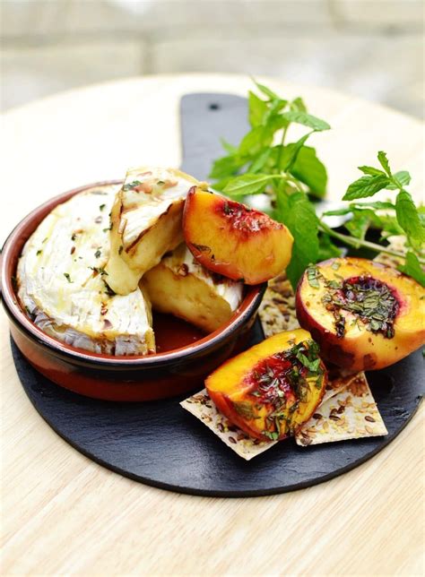 Baked Camembert with Honey and Peaches - Everyday Healthy Recipes