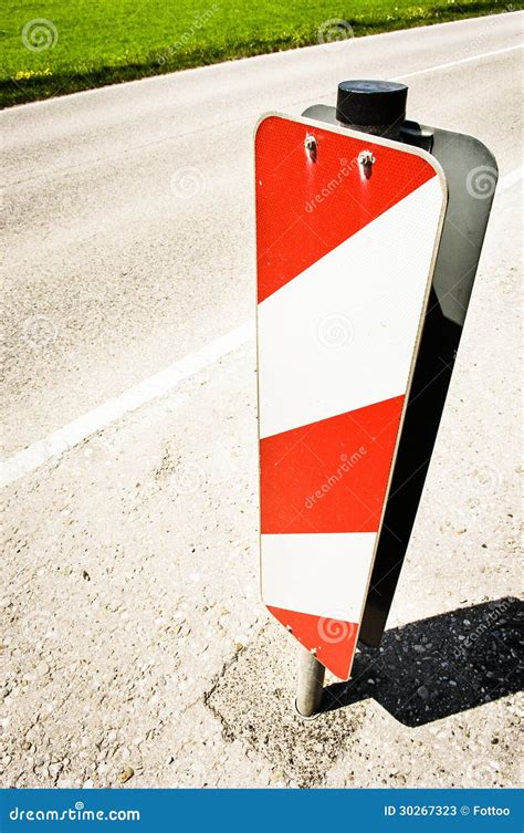 Road marker stock image. Image of tree, symbol, roadblock - 30267323