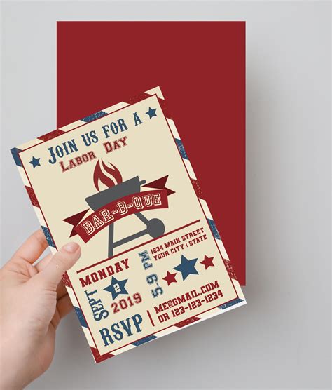 Perfect Labor Day BBQ invite for your party. Edit online and print from ...