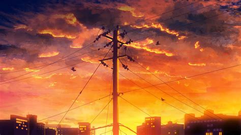 Download Serene Anime Sunset - A picturesque backdrop for your screen ...