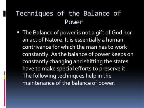 BALANCE OF POWER Introduction The term balance of