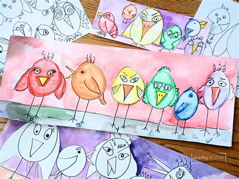 How To Draw Simple Cartoon Birds For Kids - Crafty Art Ideas