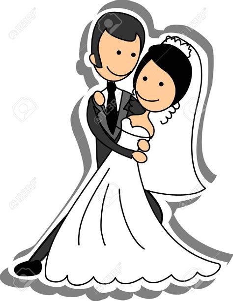 bride and groom cartoon - Joseph Simpson