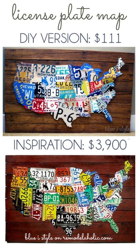 License Plate Map Wall Art | Remodelaholic