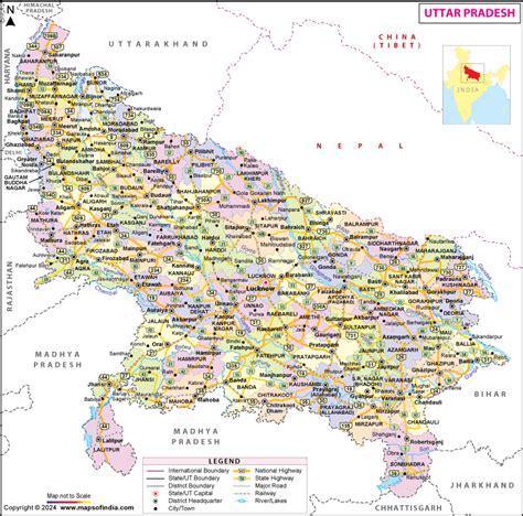 Uttar Pradesh Map | Map of Uttar Pradesh - State, Districts Information ...