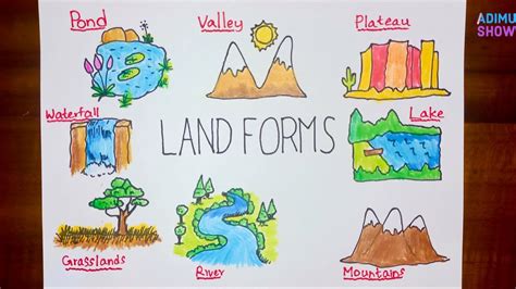 How to draw different land forms 🏞🌊🌄 | Step by step drawing tutorial ...