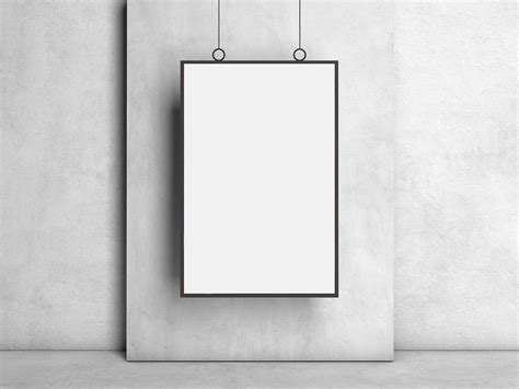 Free Hanging Frame Poster Mockup (PSD)