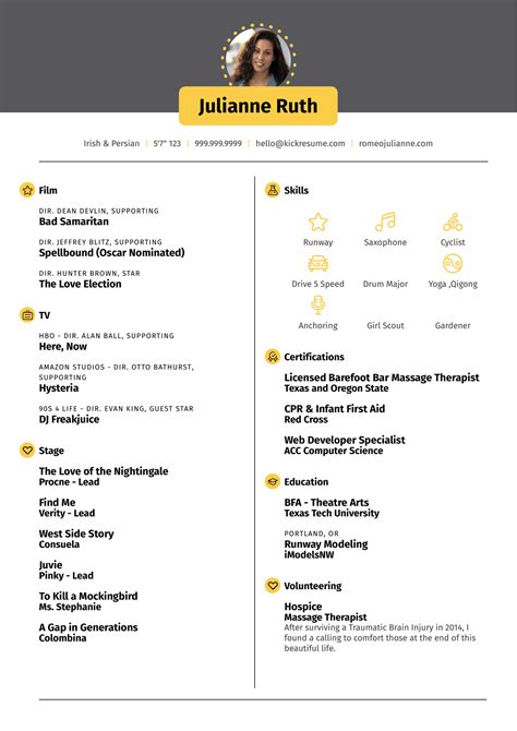 Acting Resume Template | Kickresume