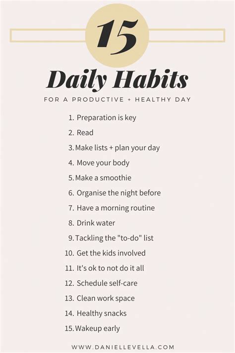 15 daily Tips and Habits For a Productive and Healthy Day | Healthy ...