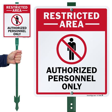 Restricted Area Authorized Personnel Only Sign & Stake Kit, SKU: K-7364