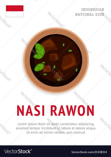 Nasi rawon national indonesian dish Royalty Free Vector