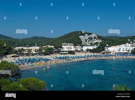 Beach Cala Llonga Ibiza Spain Stock Photo - Alamy