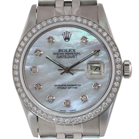 DIAMOND Bezel Rolex DateJust 36mm Stainless Steel & White Gold DIamond