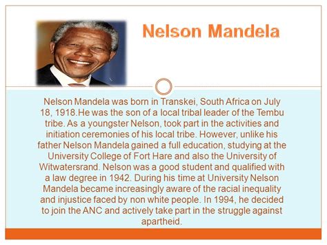 Nelson Mandela Education Background