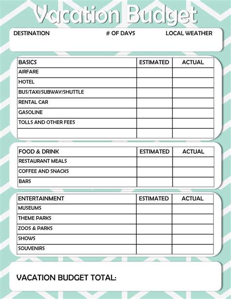 Vacation Expense Spreadsheet Free Printable Travel — db-excel.com