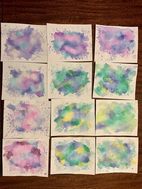 Watercolor background cards