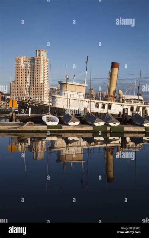 USA, Maryland, Baltimore, Baltimore Museum of Industry,old tugboat and ...