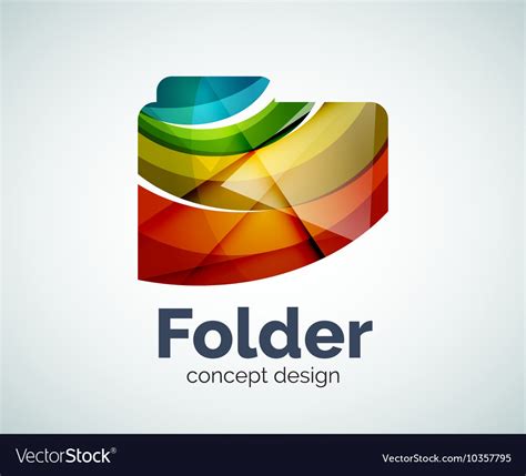 Computer folder logo template Royalty Free Vector Image