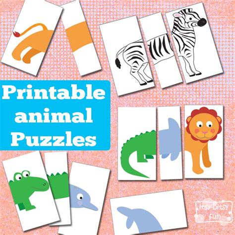 Printable Animal Puzzles {Busy Bag} - Itsy Bitsy Fun