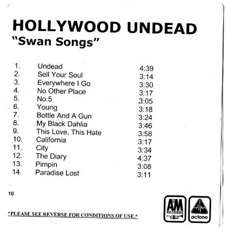 Hollywood Undead - Swan Songs (2008, CDr) | Discogs