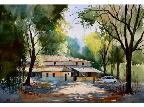 Back to My Village | Watercolor Painting by Abhijeet Bahadure | Exotic ...