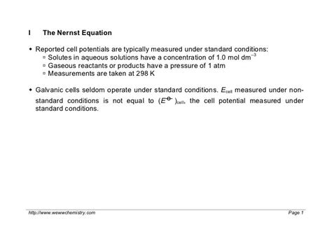 Effect of Concentration Changes on Cell Potential