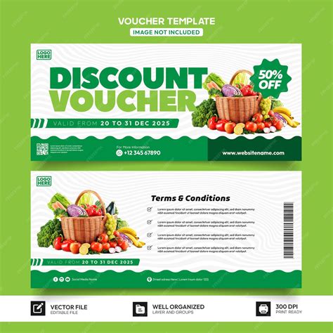 Premium Vector | Grocery store discount voucher template in supermarket