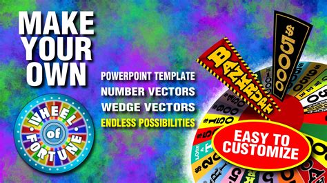 Editable Wheel of Fortune Wheel and Wedges Template Party Games Family ...