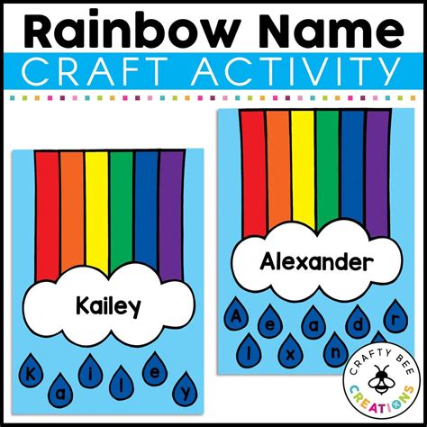 Rainbow Name Craft Activity - Crafty Bee Creations